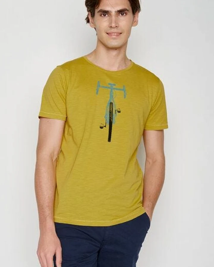 GREENBOMB Bike Front Stamp Spice - Lässiges T-Shirt aus Bio-Baumwolle / hochwertiger Print / GOTS / Fair & Vegan