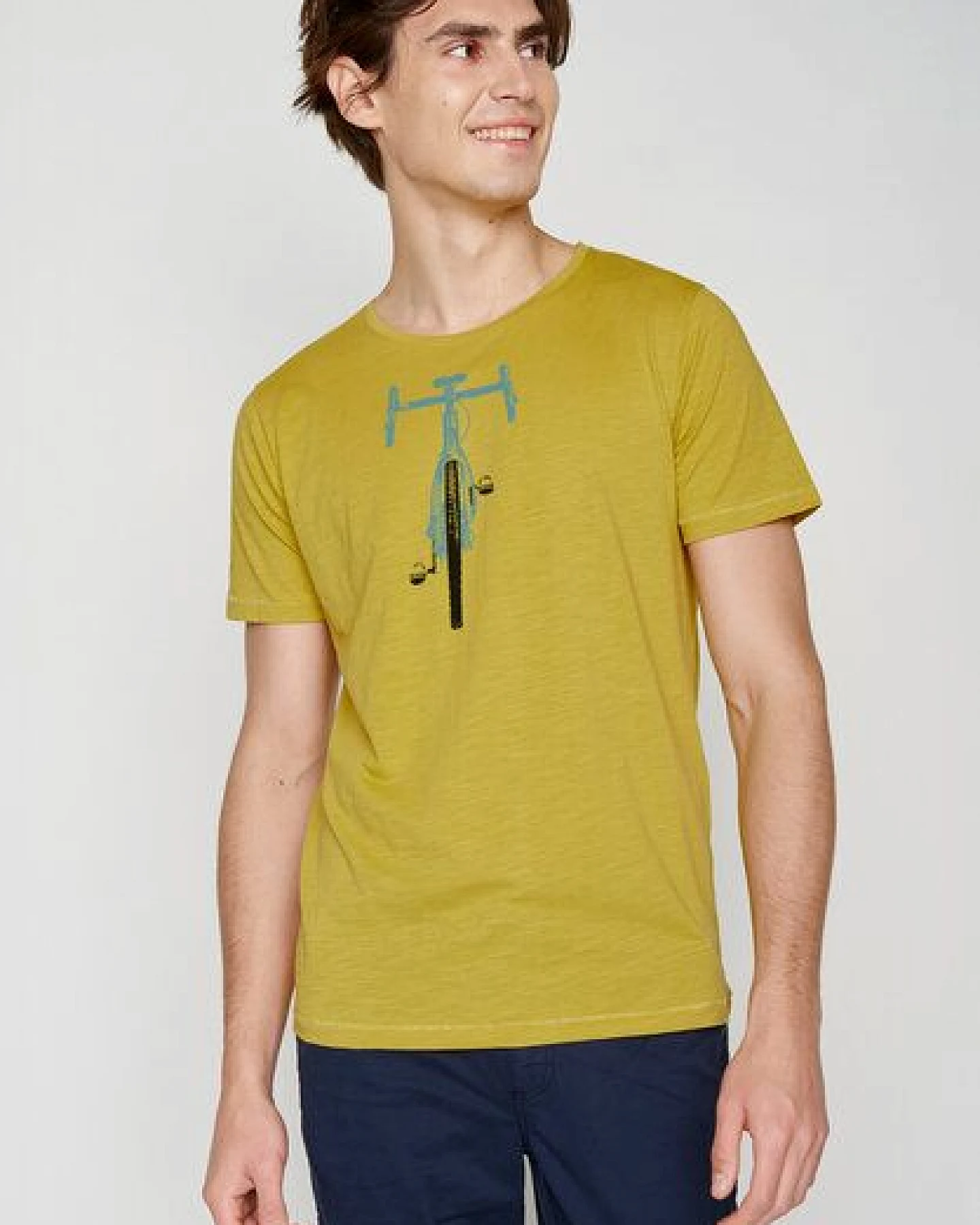 GREENBOMB Bike Front Stamp Spice - Lässiges T-Shirt aus Bio-Baumwolle / hochwertiger Print / GOTS / Fair & Vegan – Ansicht 3