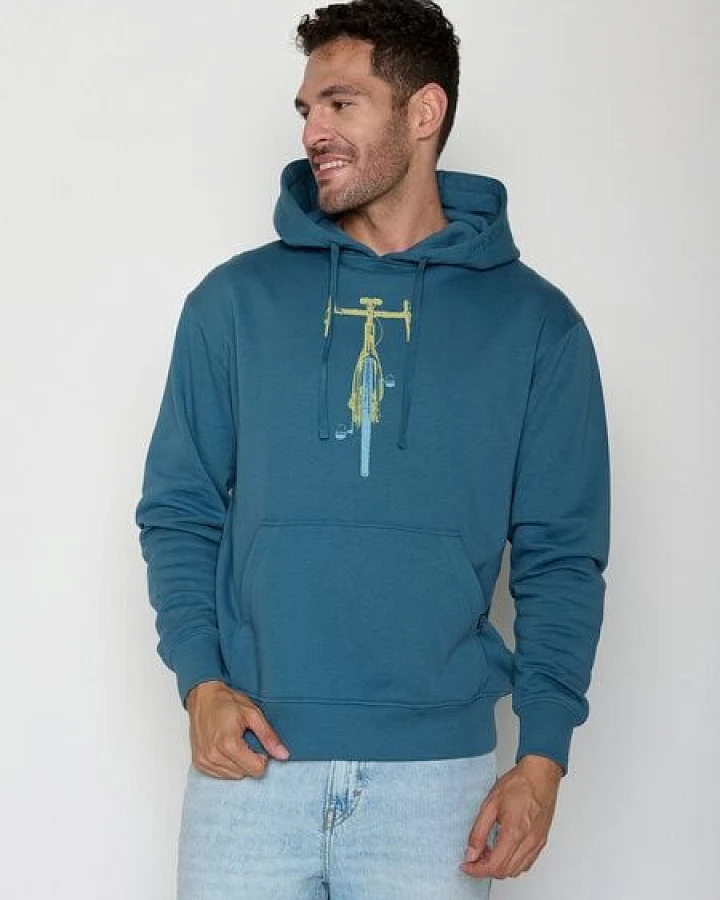 GREENBOMB Bike Front Stamp Joy - Gemütlicher Hoodie aus Bio-Baumwolle / hochwertiger Print / GOTS / Fair & Vegan