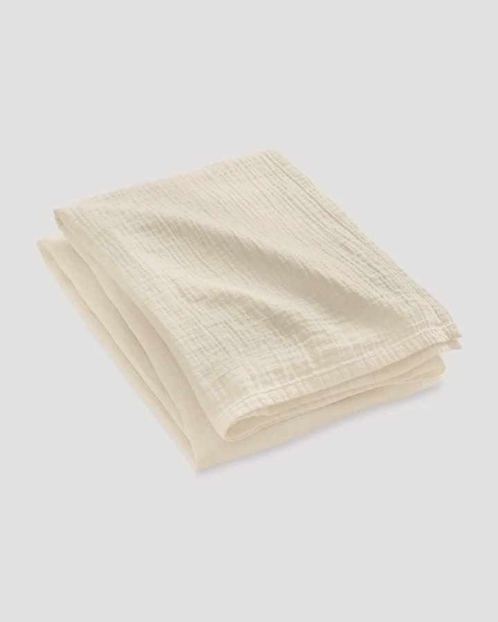 hessnatur Musselin-Decke aus Bio-Baumwolle - natur - Größe 180x230 cm