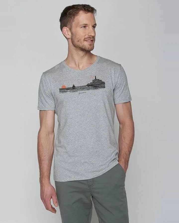 GREENBOMB Nature Evening Glow Guide - Sportliches T-Shirt aus Bio-Baumwolle / hochwertiger Print / GOTS / Fair & Vegan
