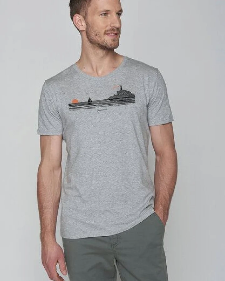 GREENBOMB Nature Evening Glow Guide - Sportliches T-Shirt aus Bio-Baumwolle / hochwertiger Print / GOTS / Fair & Vegan