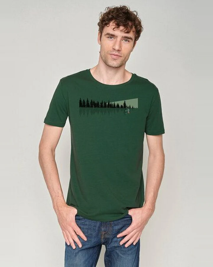 GREENBOMB Nature Ice Fishing Guide - Sportliches T-Shirt aus Bio-Baumwolle / hochwertiger Print / GOTS / Fair & Vegan