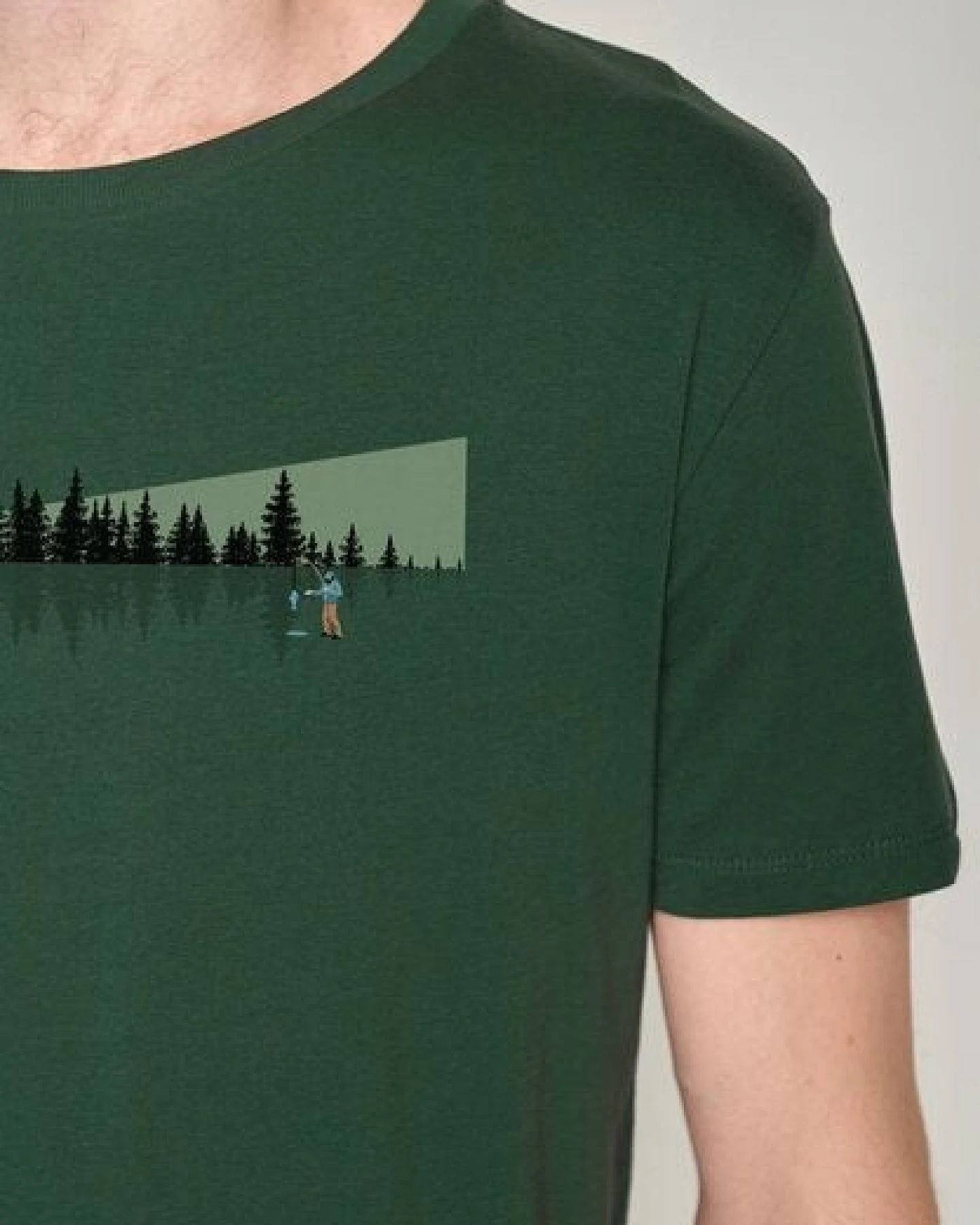 GREENBOMB Nature Ice Fishing Guide - Sportliches T-Shirt aus Bio-Baumwolle / hochwertiger Print / GOTS / Fair & Vegan – Ansicht 3