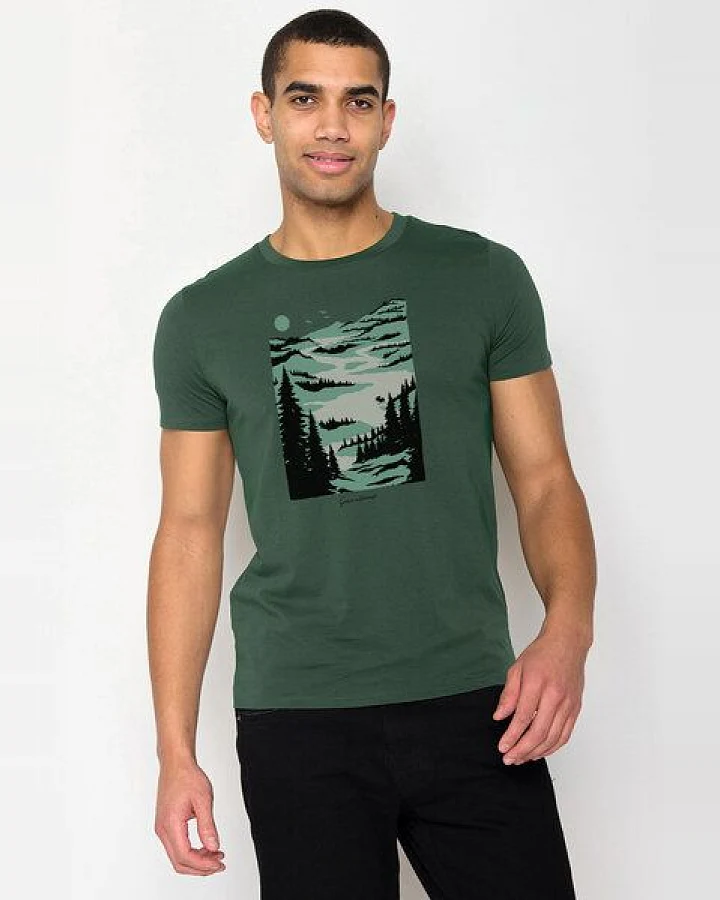 GREENBOMB Nature Lakeside Guide - Sportliches T-Shirt aus Bio-Baumwolle / hochwertiger Print / GOTS / Fair & Vegan