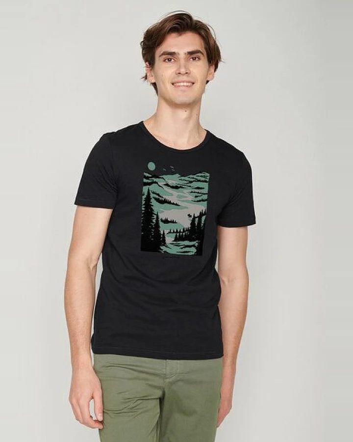 GREENBOMB Nature Lakeside Spice - Lässiges T-Shirt aus Bio-Baumwolle / hochwertiger Print / GOTS / Fair & Vegan