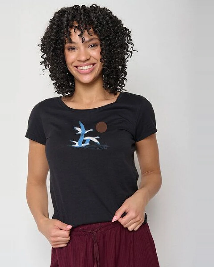 GREENBOMB Animal Goose Family Loves - Lässiges T-Shirt aus Bio-Baumwolle / hochwertiger Print / GOTS / Fair & Vegan