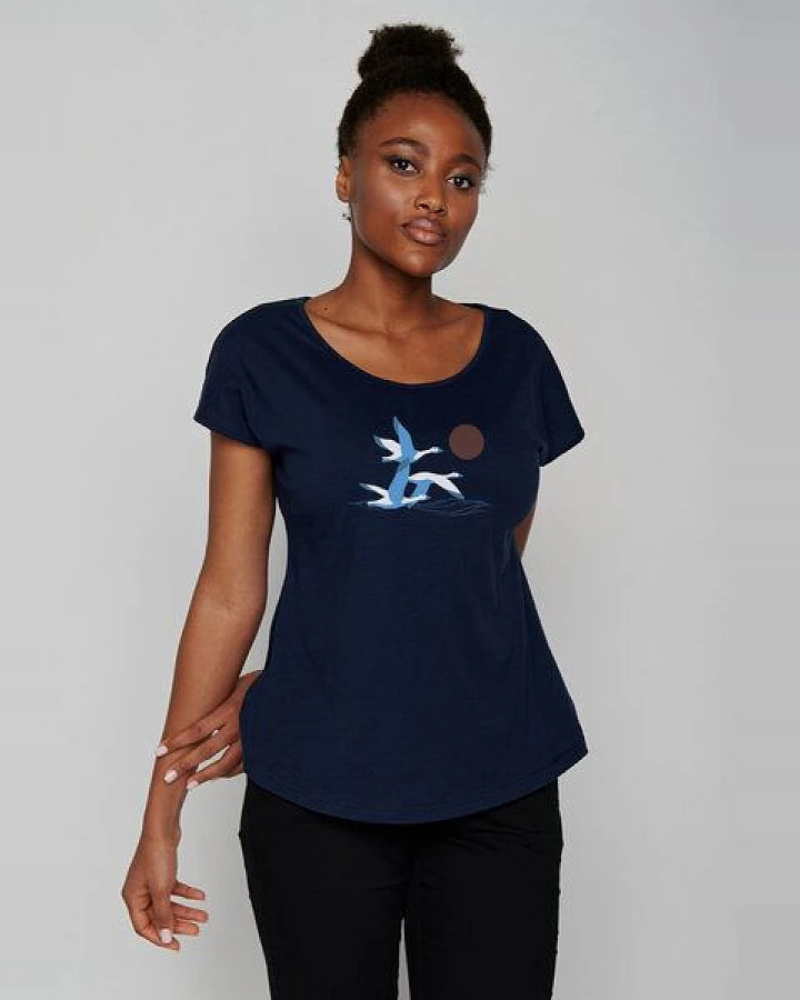 GREENBOMB Animal Goose Family Cool - Sportliches T-Shirt aus Bio-Baumwolle / hochwertiger Print / GOTS / Fair & Vegan