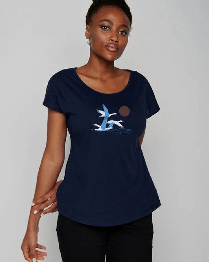 GREENBOMB Animal Goose Family Cool - Sportliches T-Shirt aus Bio-Baumwolle / hochwertiger Print / GOTS / Fair & Vegan
