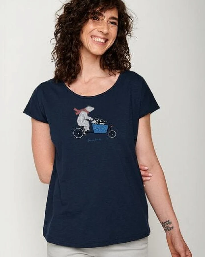 GREENBOMB Bike Cargo Family Cool - Sportliches T-Shirt aus Bio-Baumwolle / hochwertiger Print / GOTS / Fair & Vegan