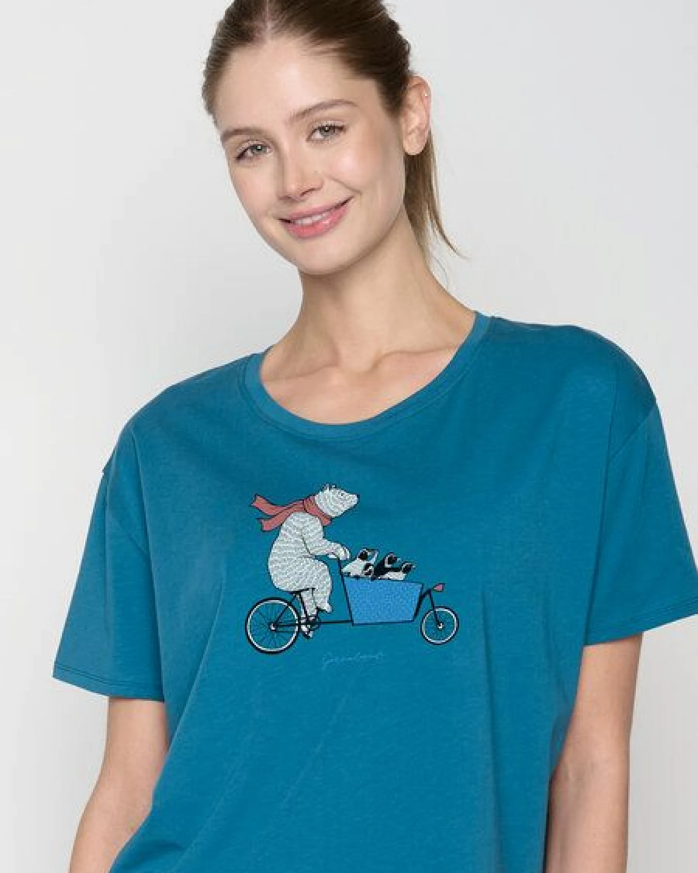 GREENBOMB Bike Cargo Family Feel - Lässiges T-Shirt aus Bio-Baumwoll Mix / hochwertiger Print / GOTS / Fair & Vegan – Ansicht 3