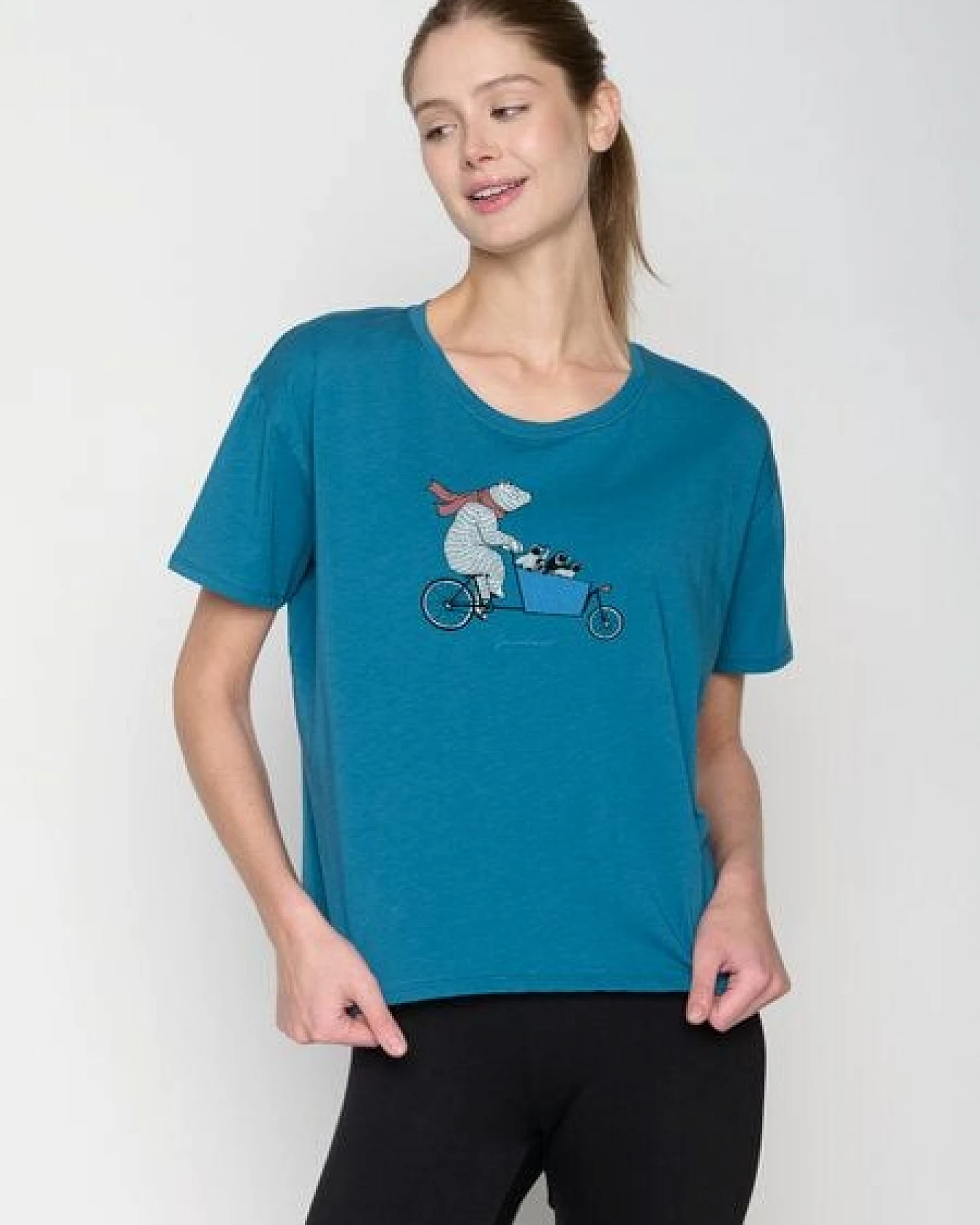 GREENBOMB Bike Cargo Family Feel - Lässiges T-Shirt aus Bio-Baumwoll Mix / hochwertiger Print / GOTS / Fair & Vegan – Ansicht 4
