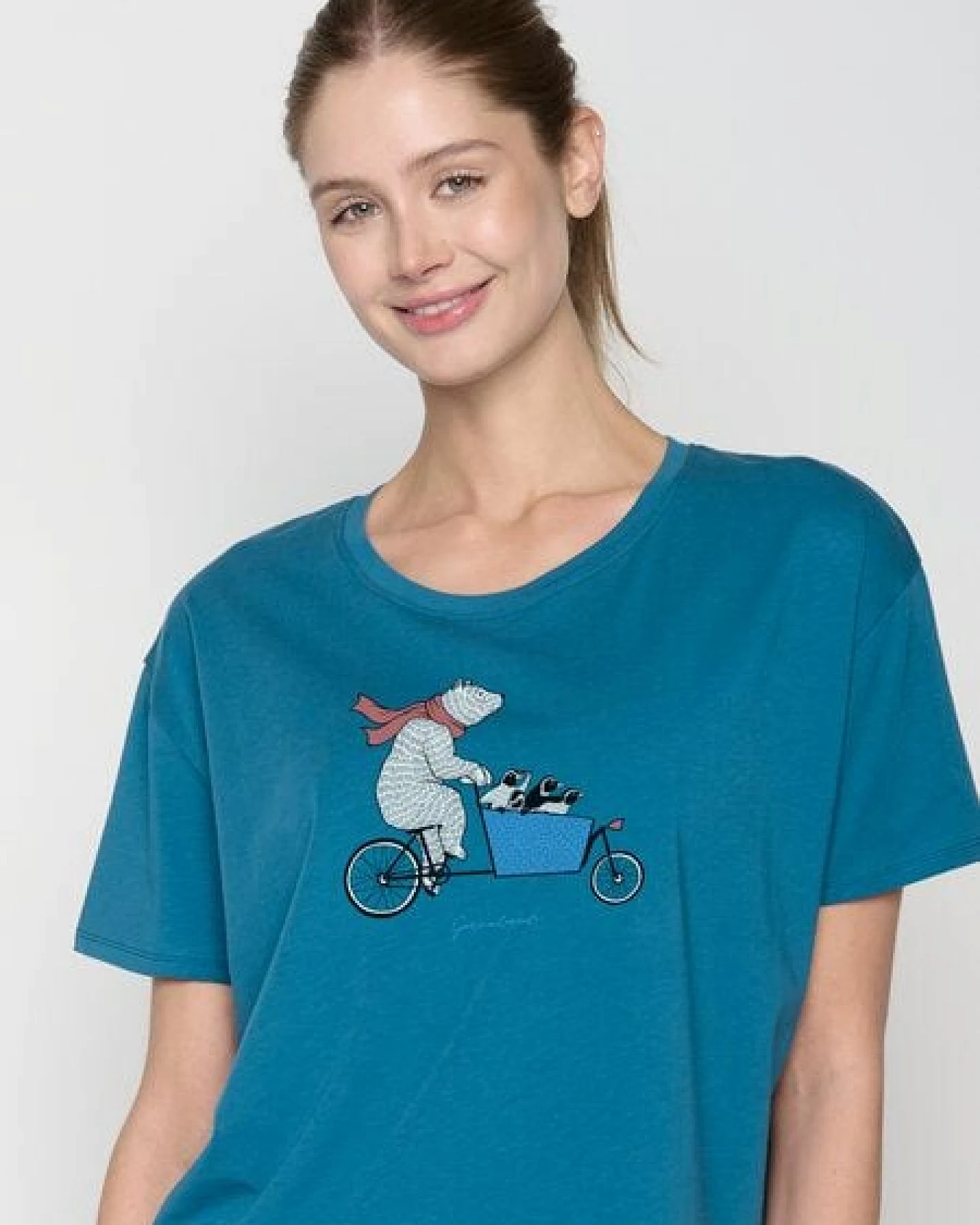 GREENBOMB Bike Cargo Family Feel - Lässiges T-Shirt aus Bio-Baumwoll Mix / hochwertiger Print / GOTS / Fair & Vegan – Ansicht 3