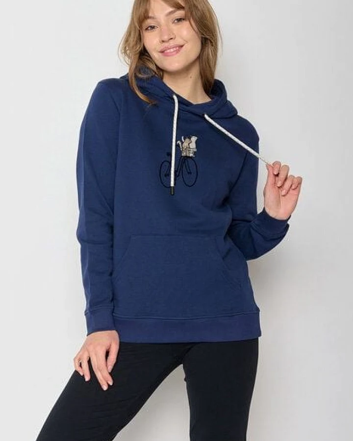 GREENBOMB Bike Cats Basket Chipper - Gemütlicher Hoodie aus Bio-Baumwolle / hochwertiger Print / GOTS / Fair & Vegan