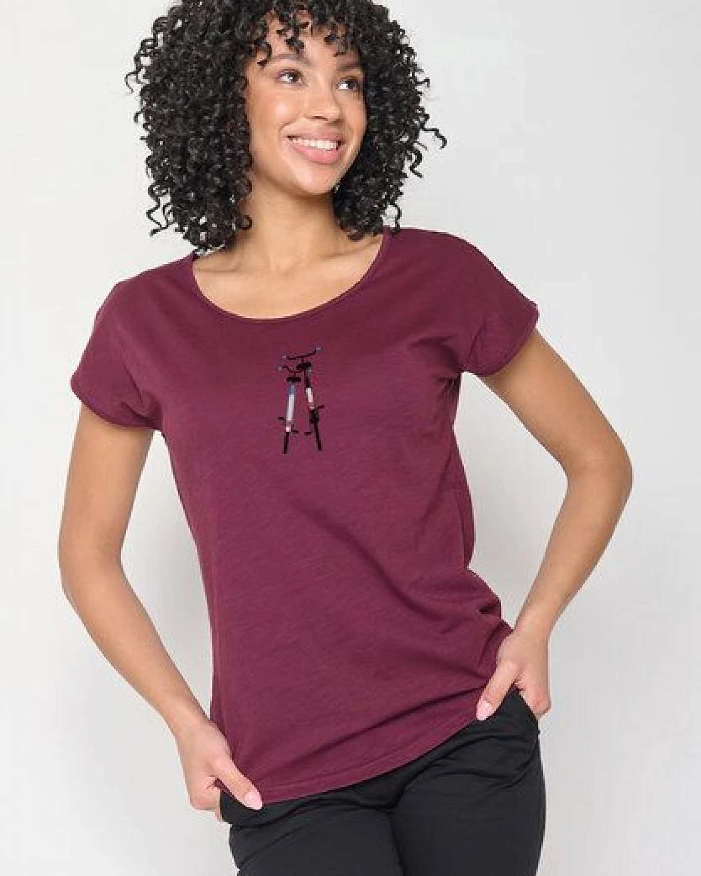 GREENBOMB Bike Romantic Cool - Sportliches T-Shirt aus Bio-Baumwolle / hochwertiger Print / GOTS / Fair & Vegan – Ansicht 2