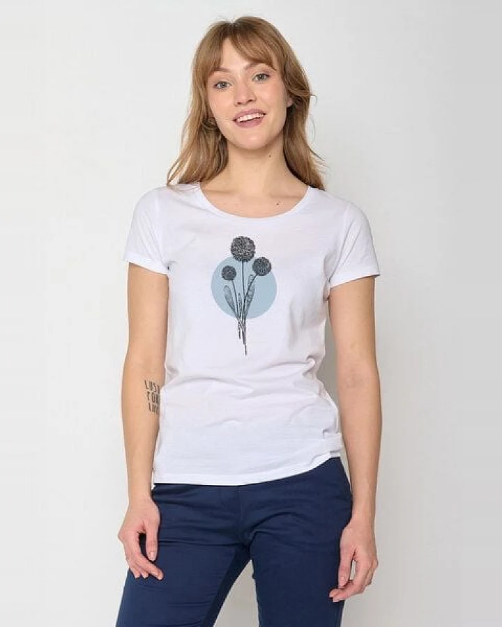GREENBOMB Nature Allium Loves - Lässiges T-Shirt aus Bio-Baumwolle / hochwertiger Print / GOTS / Fair & Vegan