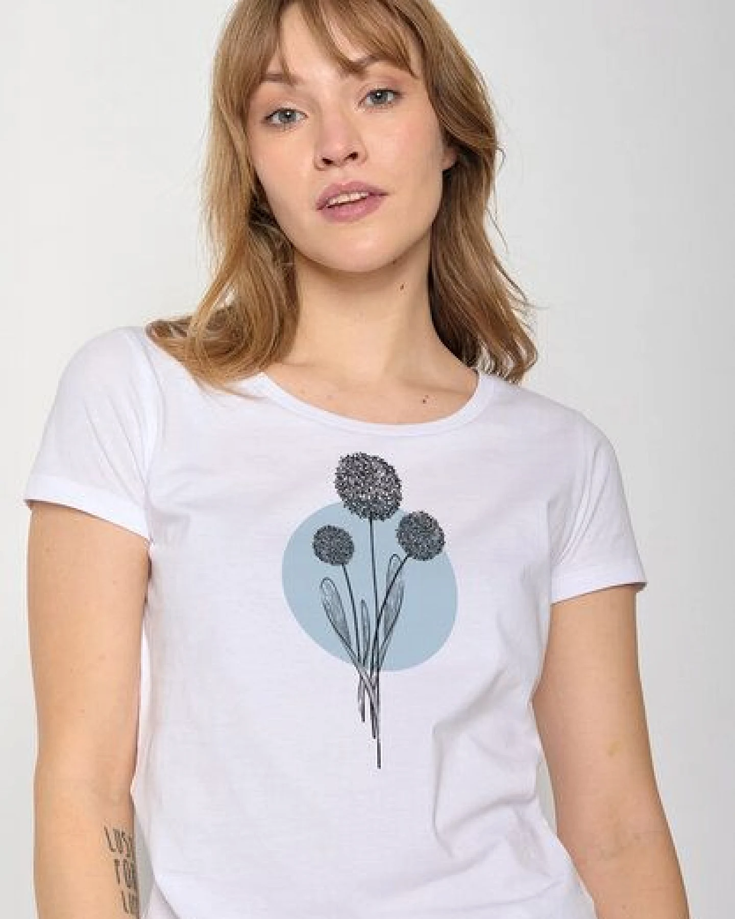 GREENBOMB Nature Allium Loves - Lässiges T-Shirt aus Bio-Baumwolle / hochwertiger Print / GOTS / Fair & Vegan – Ansicht 3