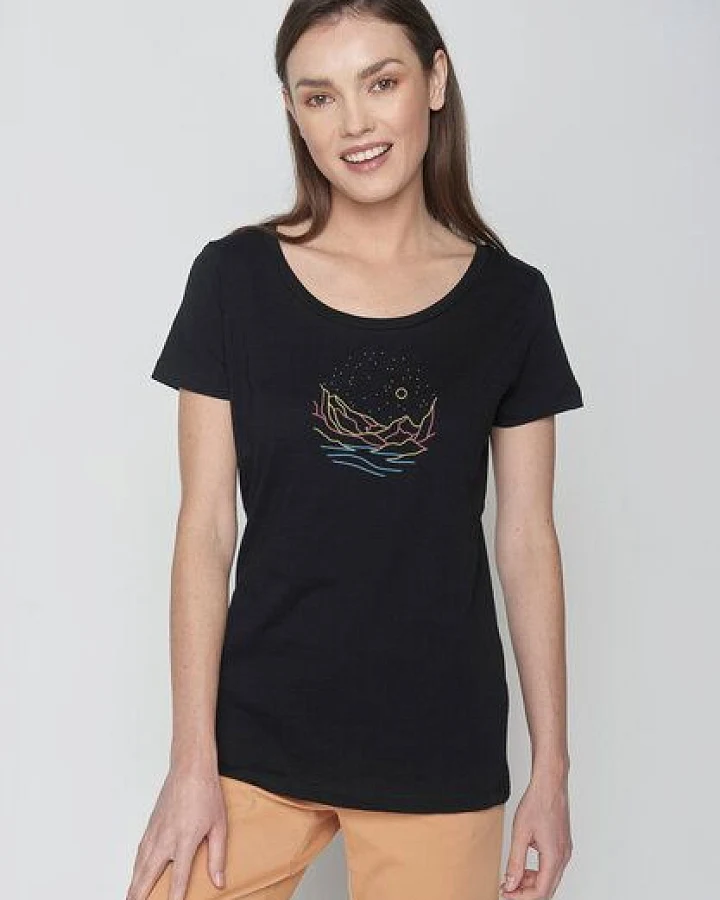 GREENBOMB Nature Mountain Stars Loves - Sportliches T-Shirt aus Bio-Baumwolle / hochwertiger Print / GOTS / Fair & Vegan