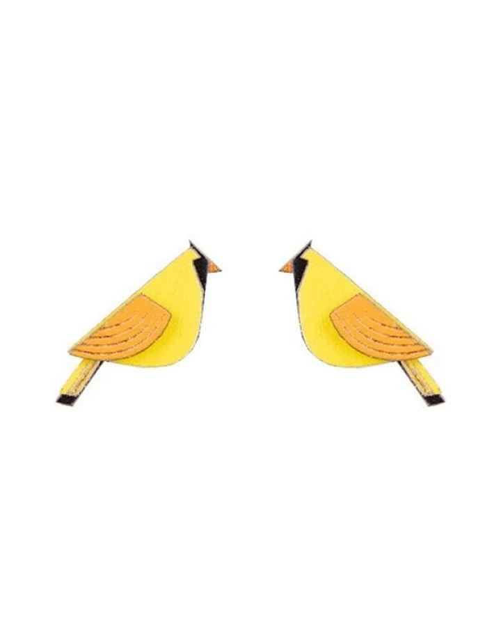 BeWooden Holzohrringe Sunny Cutebird – handgefertigte Ohrringe mit sonnigem Vogelmotiv