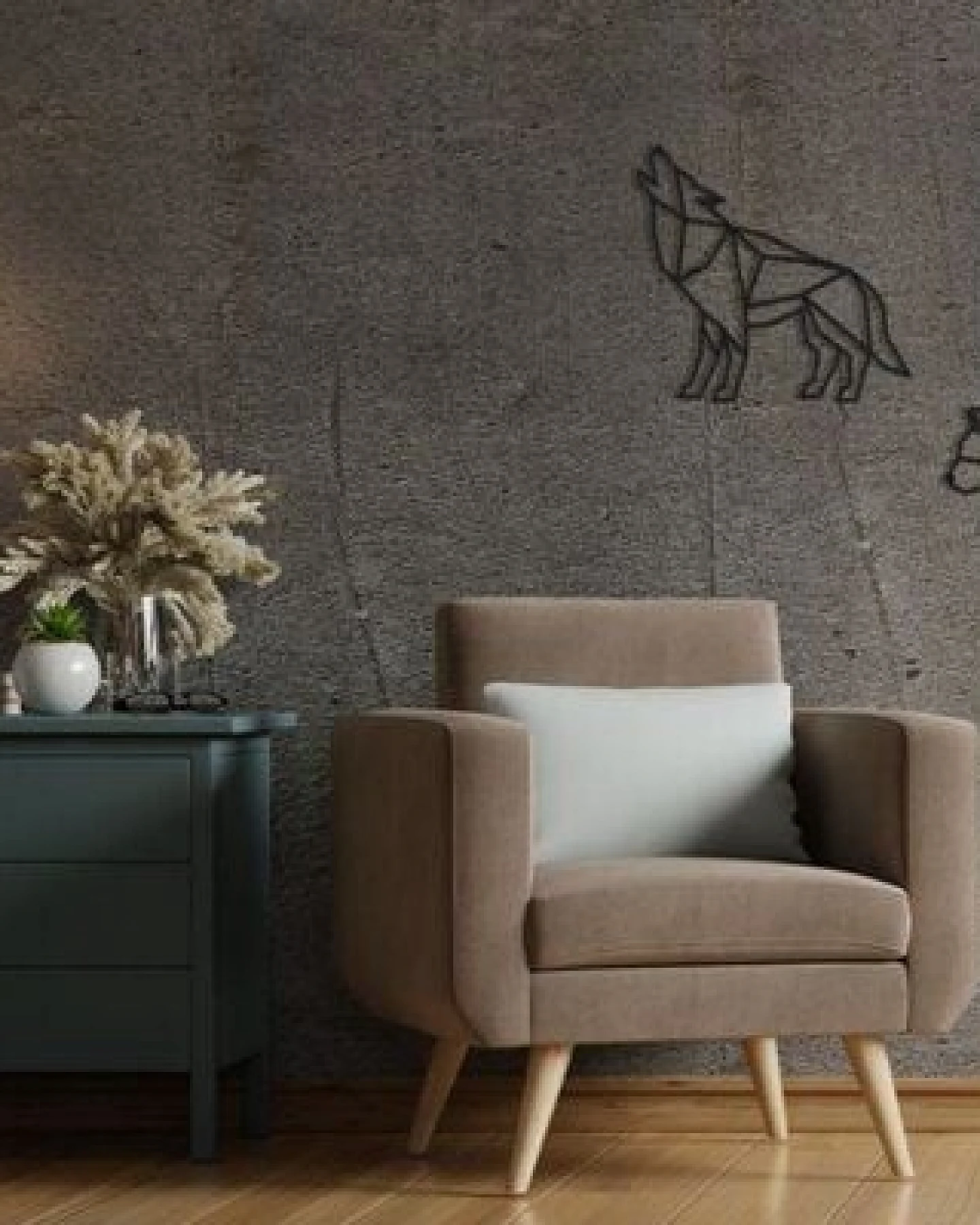 BeWooden Holzdekoration Walking Wolf Silhouette – handgefertigte Wanddekoration aus Birkenholz – Ansicht 2