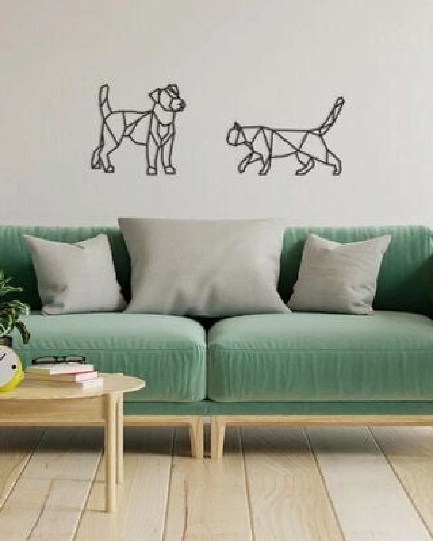 BeWooden Holzdekoration Walking Dog Silhouette – handgefertigte Wanddeko aus Birkenholz – Ansicht 2
