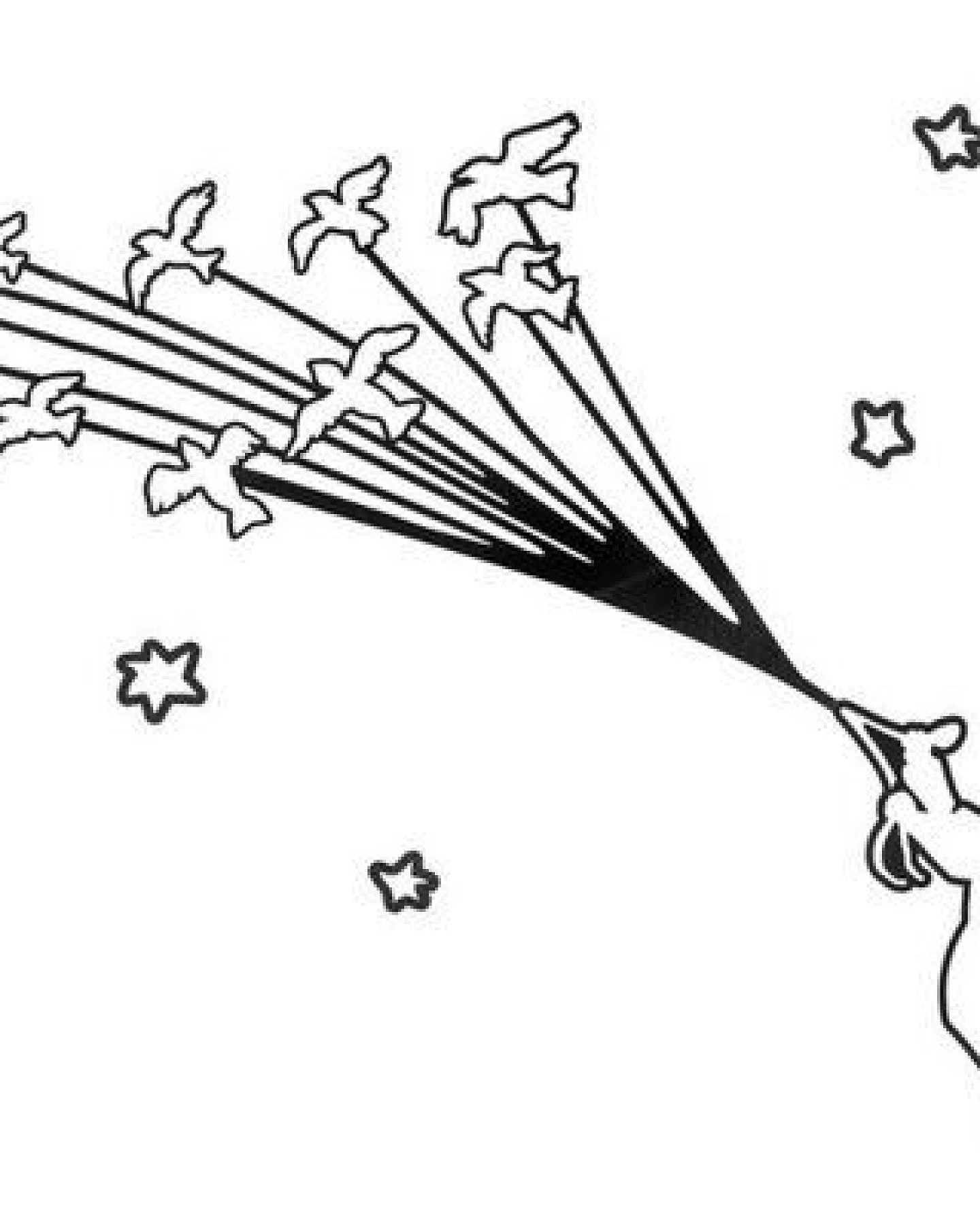 BeWooden Holzdeko Prince and Birds Silhouette – handgefertigte Wanddekoration Le Petit Prince® aus Birkenholz – Ansicht 2