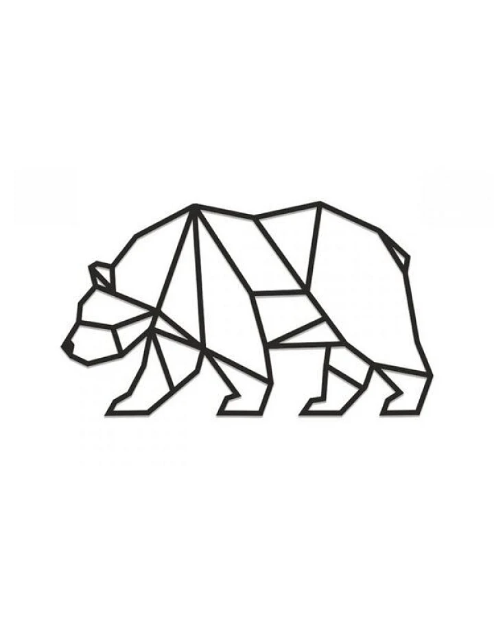 BeWooden Holzbild Walking Bear Silhouette – handgefertigte Wanddeko aus Birkenholz