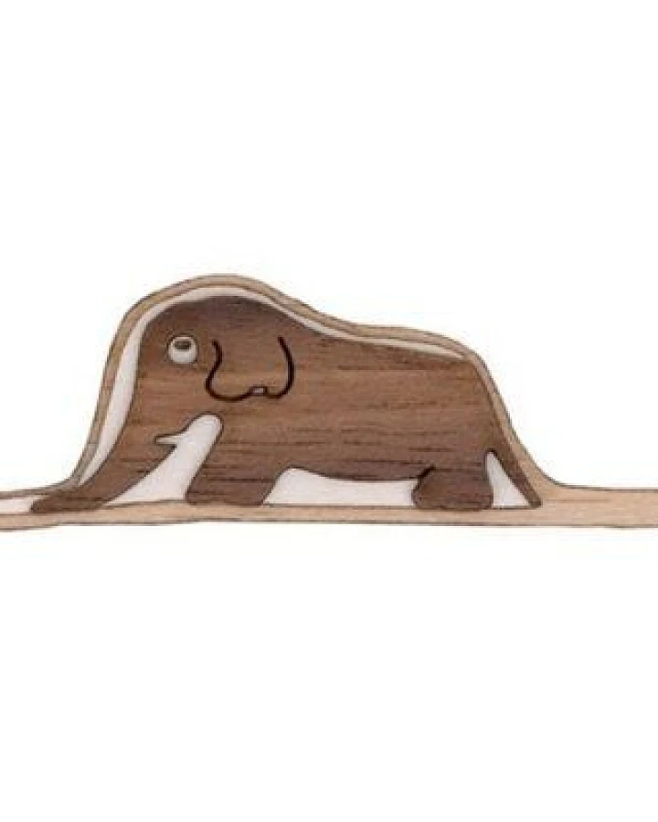 BeWooden Holzbrosche Boa Ate Elephant Brooch – handgefertigte Holz-Brosche mit Motiv aus „Der Kleine Prinz“