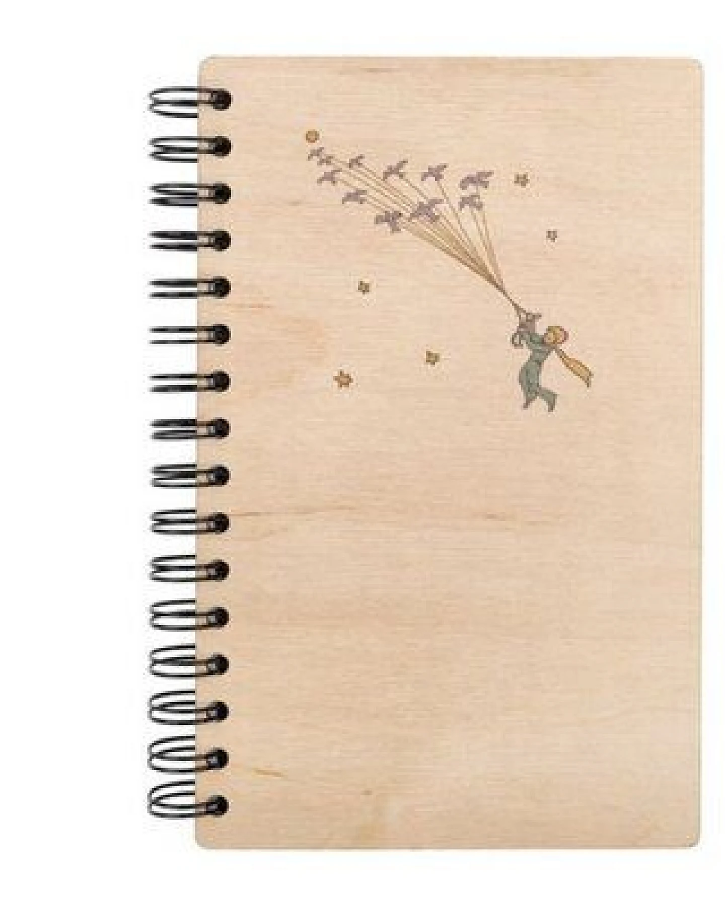 BeWooden Holznotizbuch Der kleine Prinz fliegt A5 – handgefertigtes Notizbuch mit Holzcover – Ansicht 2