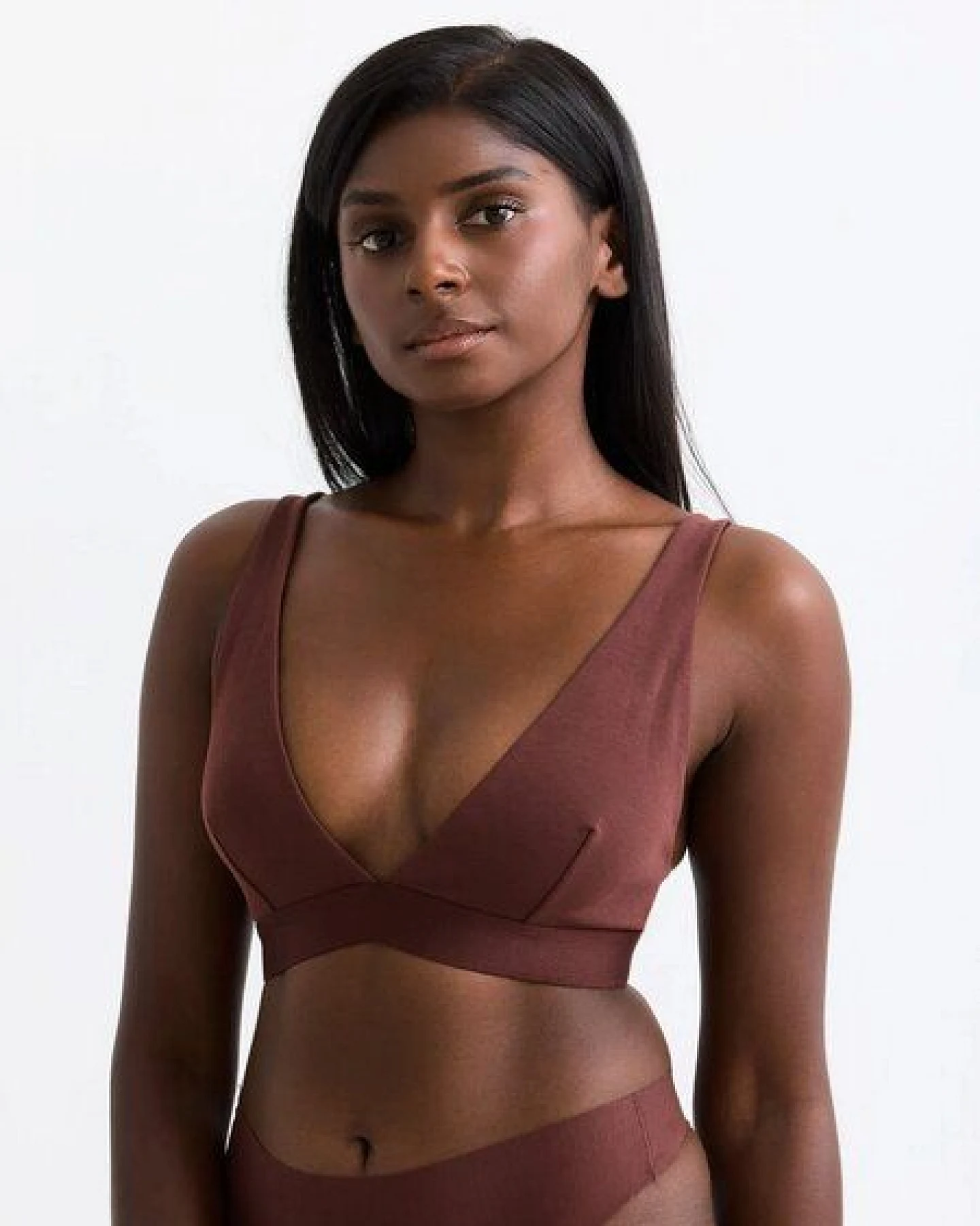 erlich textil Casual Cotton Plunge BH mit Baumwolle, made in Europe – Ansicht 3