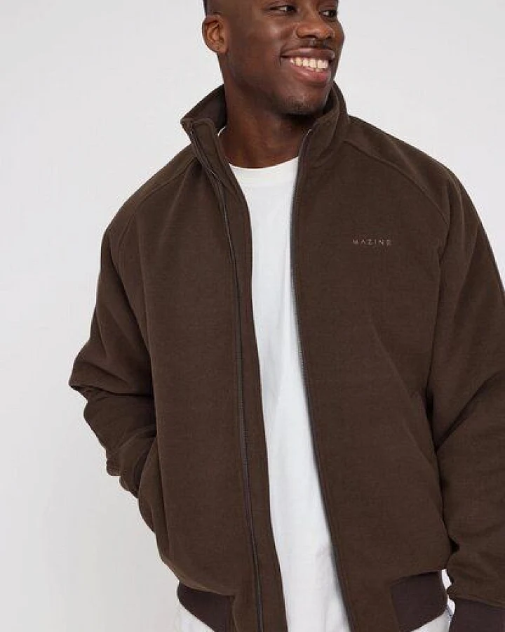 Mazine Vegan Wool Blouson Jacke - Black Coffee