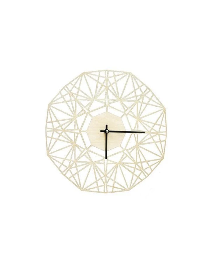 BeWooden Holzuhr Arte Clock – handgefertigte Wanduhr aus Birkenholz im Art-Deco Stil