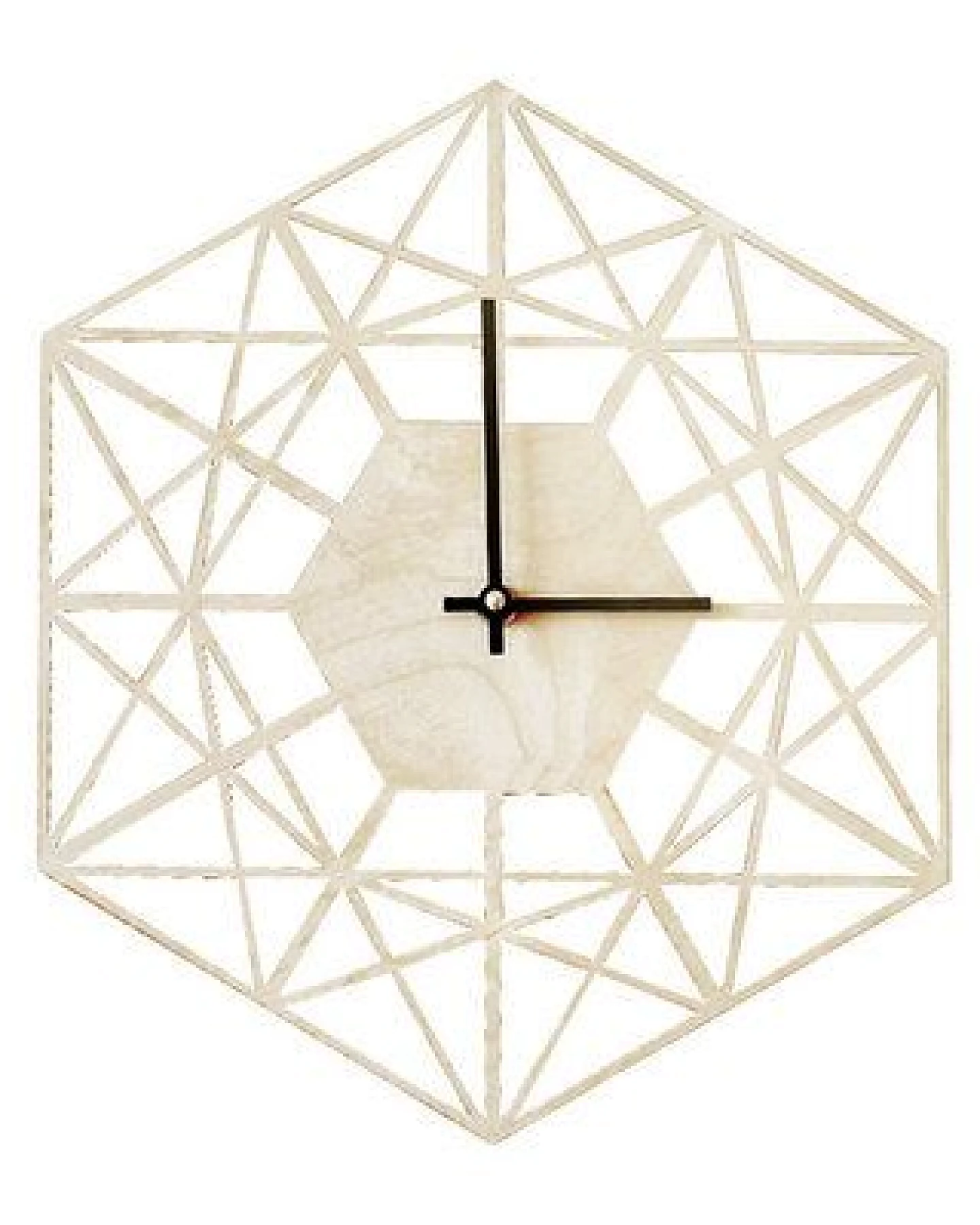 BeWooden Holzuhr Net Clock – handgefertigte Wanduhr aus Birkenholz – Ansicht 3