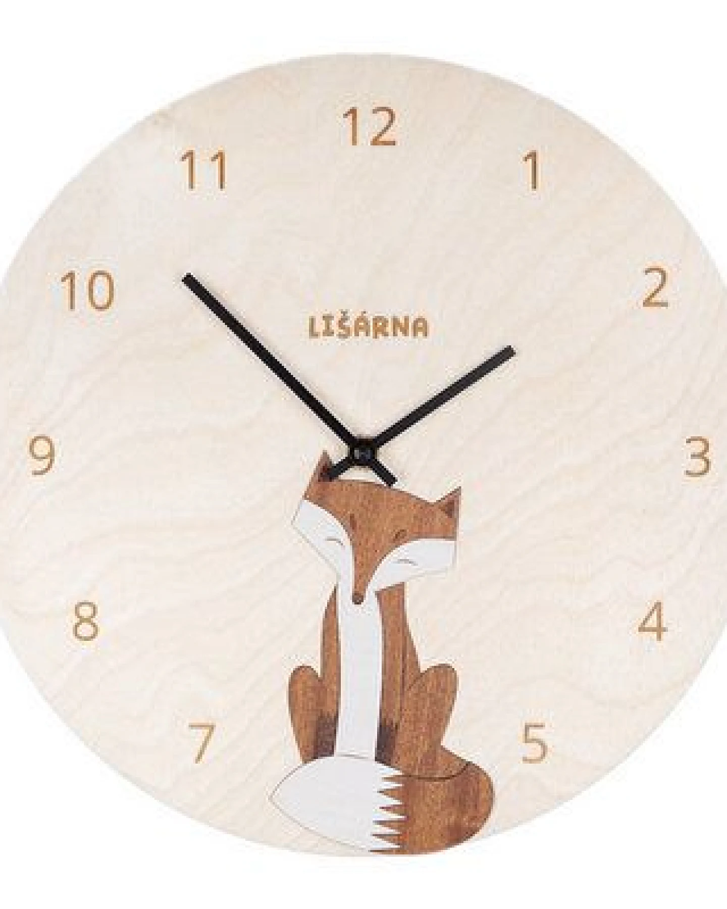 BeWooden Holzuhr Fox Clock – handgefertigte Wanduhr aus Birkenholz mit Fuchs-Motiv – Ansicht 2