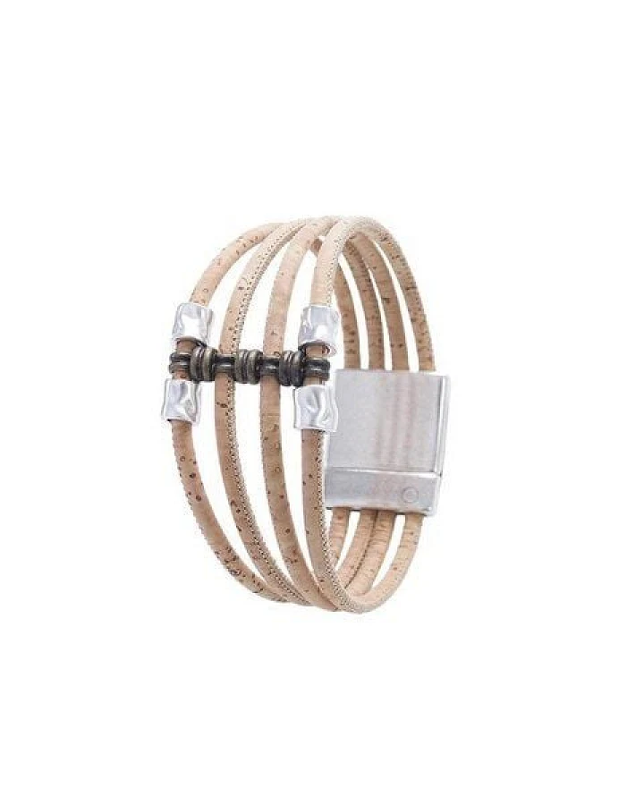 Kork-Deko Breites Korkarmband mit edlem Muster – vegan, handgefertigt & stylisch Damen-Accessoire