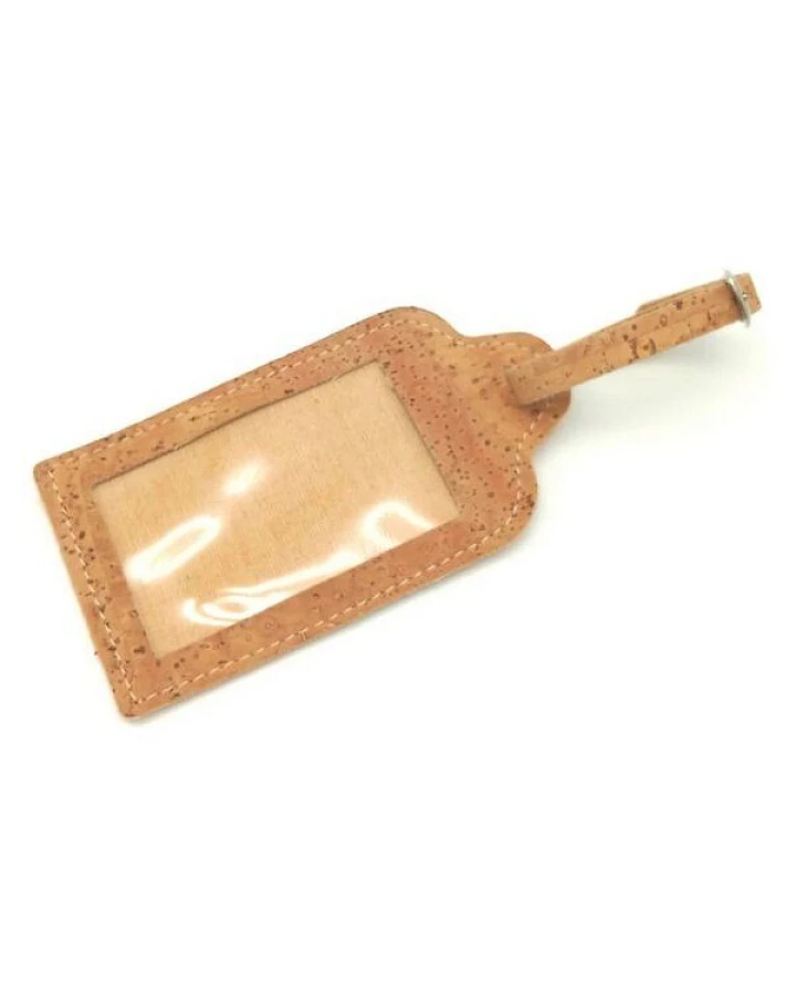 Kork-Deko Kofferanhänger aus Korkstoff (Beige) mit Schnalle – robust & stilvoll