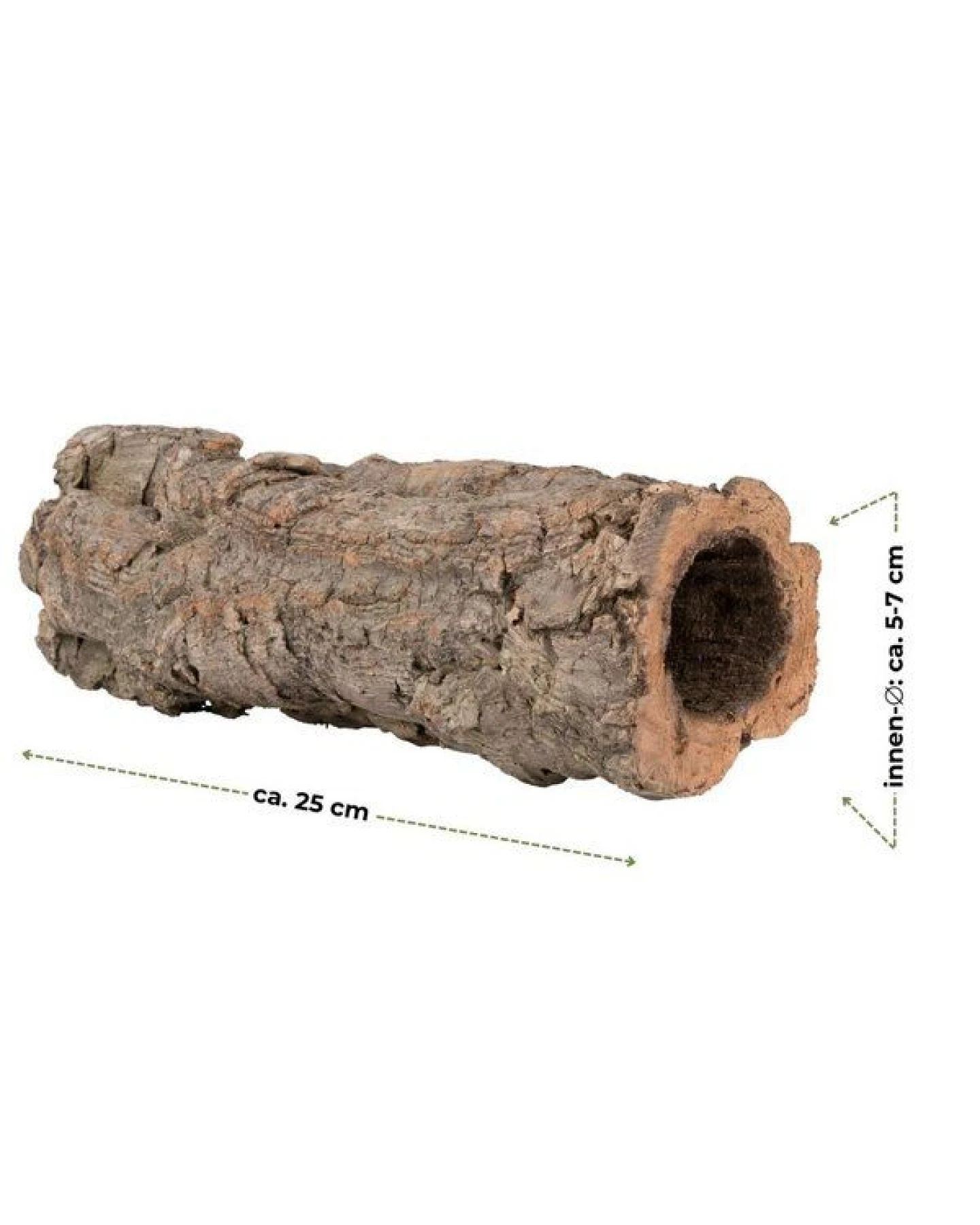 Kork-Deko Korkröhre 25 cm, schmal Ø 5-7 cm, Natur Korkrinde, Terrarium Aquarium Deko, Versteck für Reptilien Nager, schädlingsfrei, nachhaltig, unbehandelt – Ansicht 2