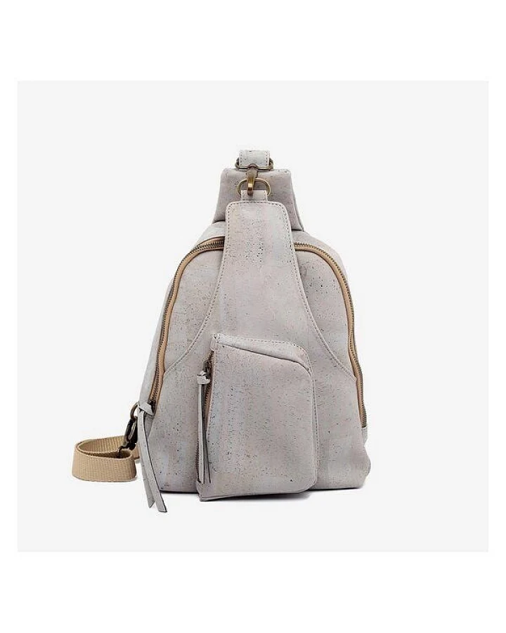 Kork-Deko Moderner Freizeit-Rucksack aus hellgrauem Kork – vegan, elegant & nachhaltig