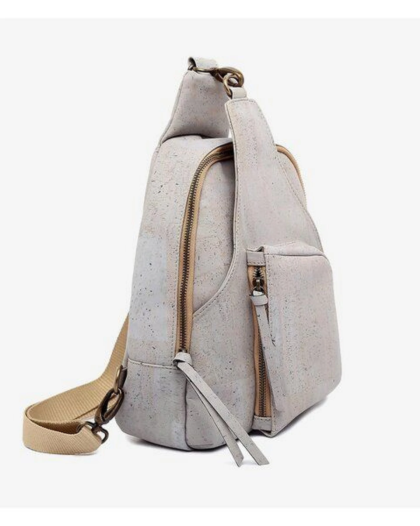 Kork-Deko Moderner Freizeit-Rucksack aus hellgrauem Kork – vegan, elegant & nachhaltig – Ansicht 3