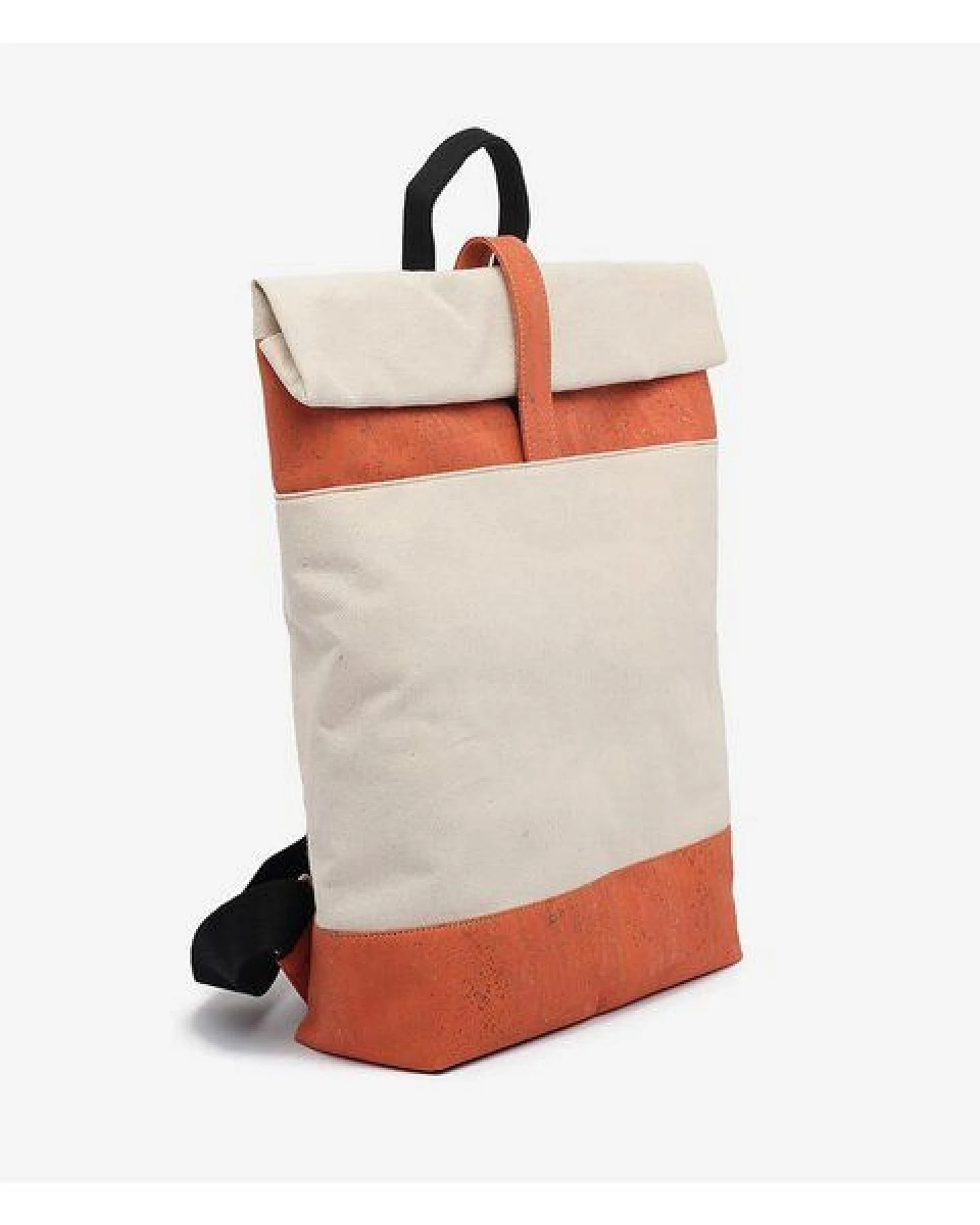 Kork-Deko Weiß-rot Wickelrucksack aus Kork für Freizeit & Business – vegan & wasserabweisend – Ansicht 2