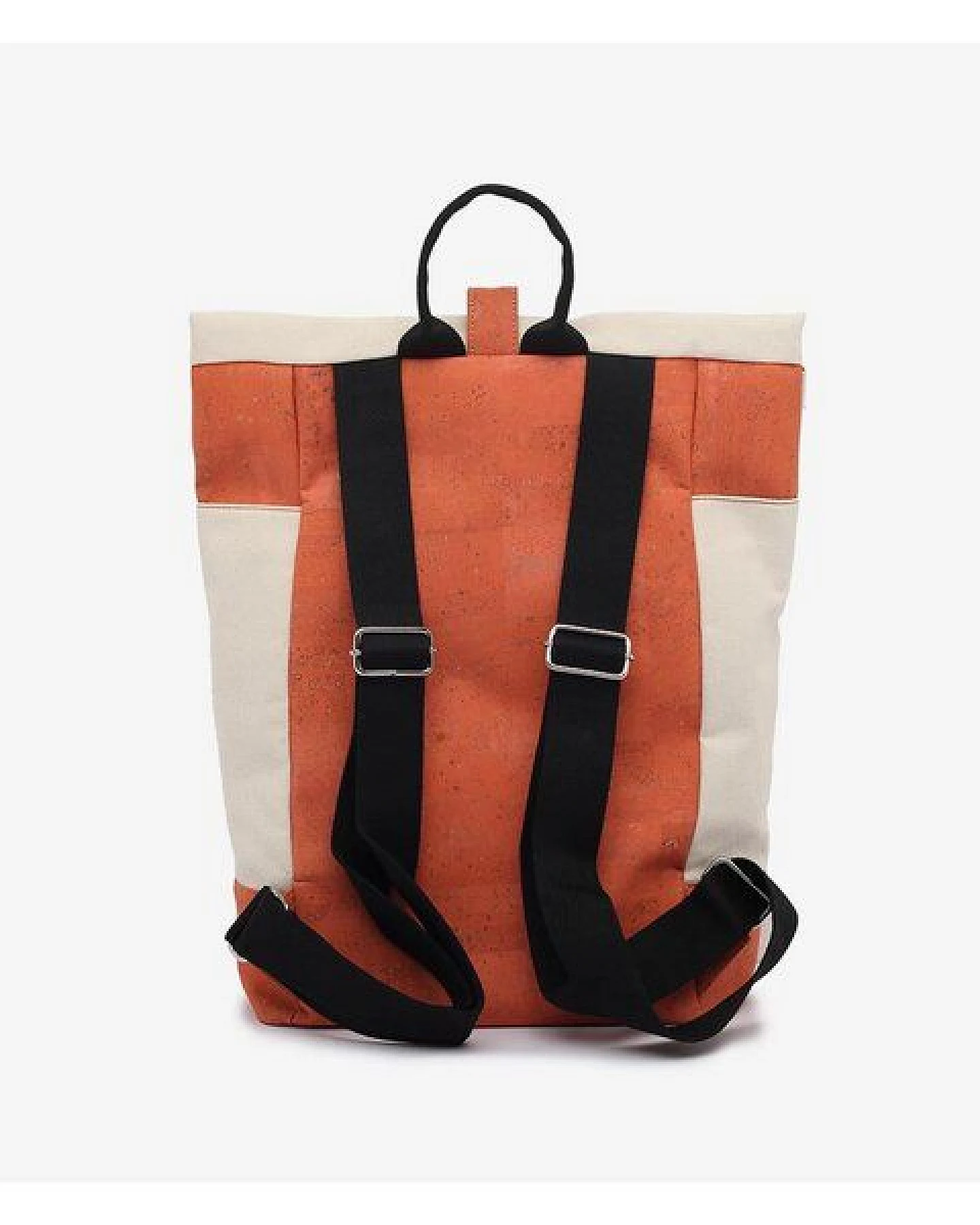 Kork-Deko Weiß-rot Wickelrucksack aus Kork für Freizeit & Business – vegan & wasserabweisend – Ansicht 3