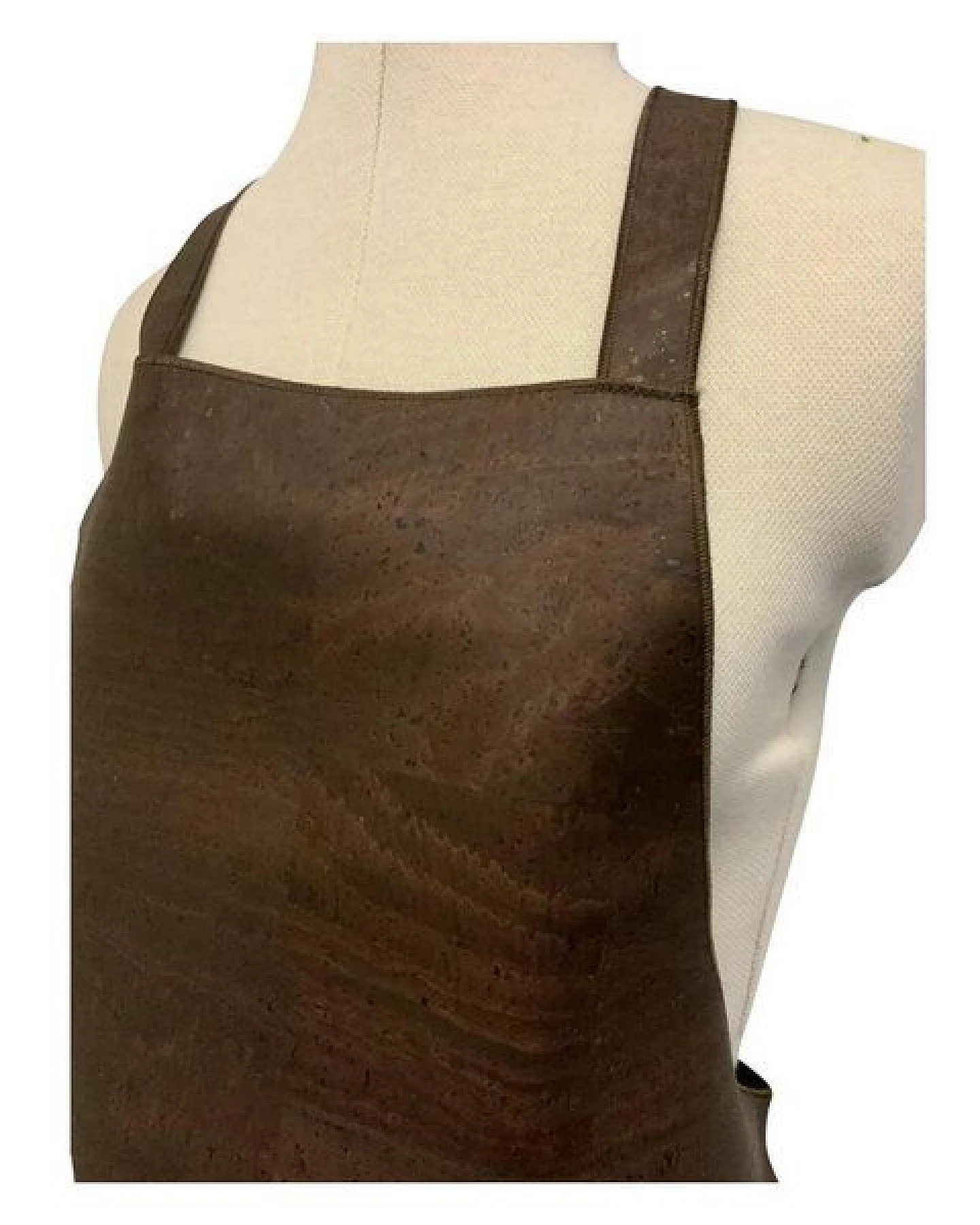 Kork-Deko Schürze aus Korkstoff – dunkelbraun mit Tasche, vegan, wasserabweisend, verstellbar – Ansicht 2