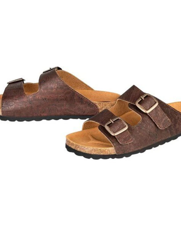 Kork-Deko Braune Kork-Sandalen – vegane Hausschuhe Unisex, Gr. 36–45, nachhaltig & bequem