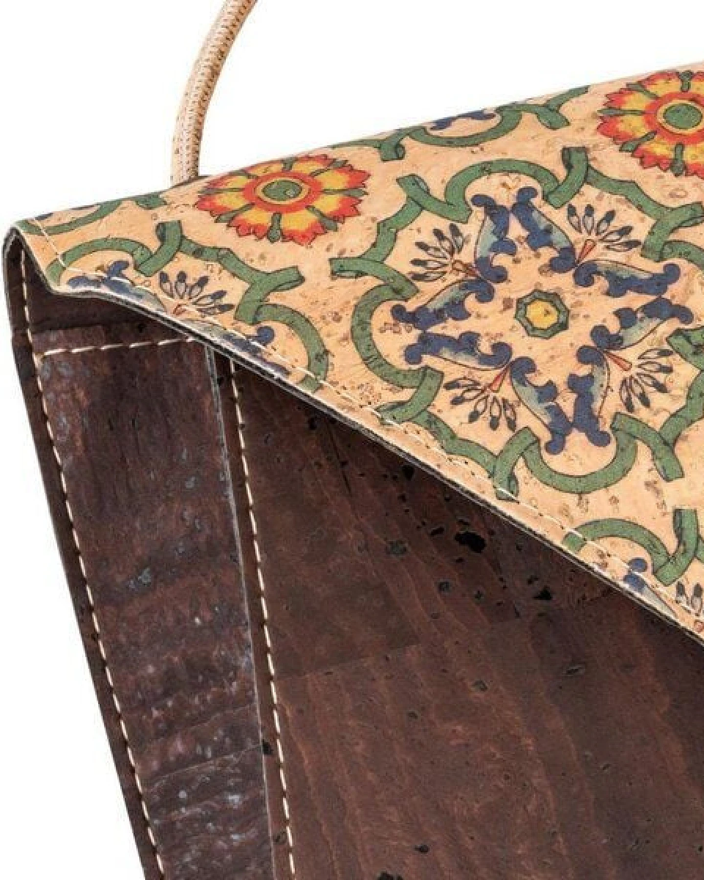 Kork-Deko Kleine braune Kork-Clutch – vegan, mit Magnetverschluss & Reißfachtasche – Ansicht 4