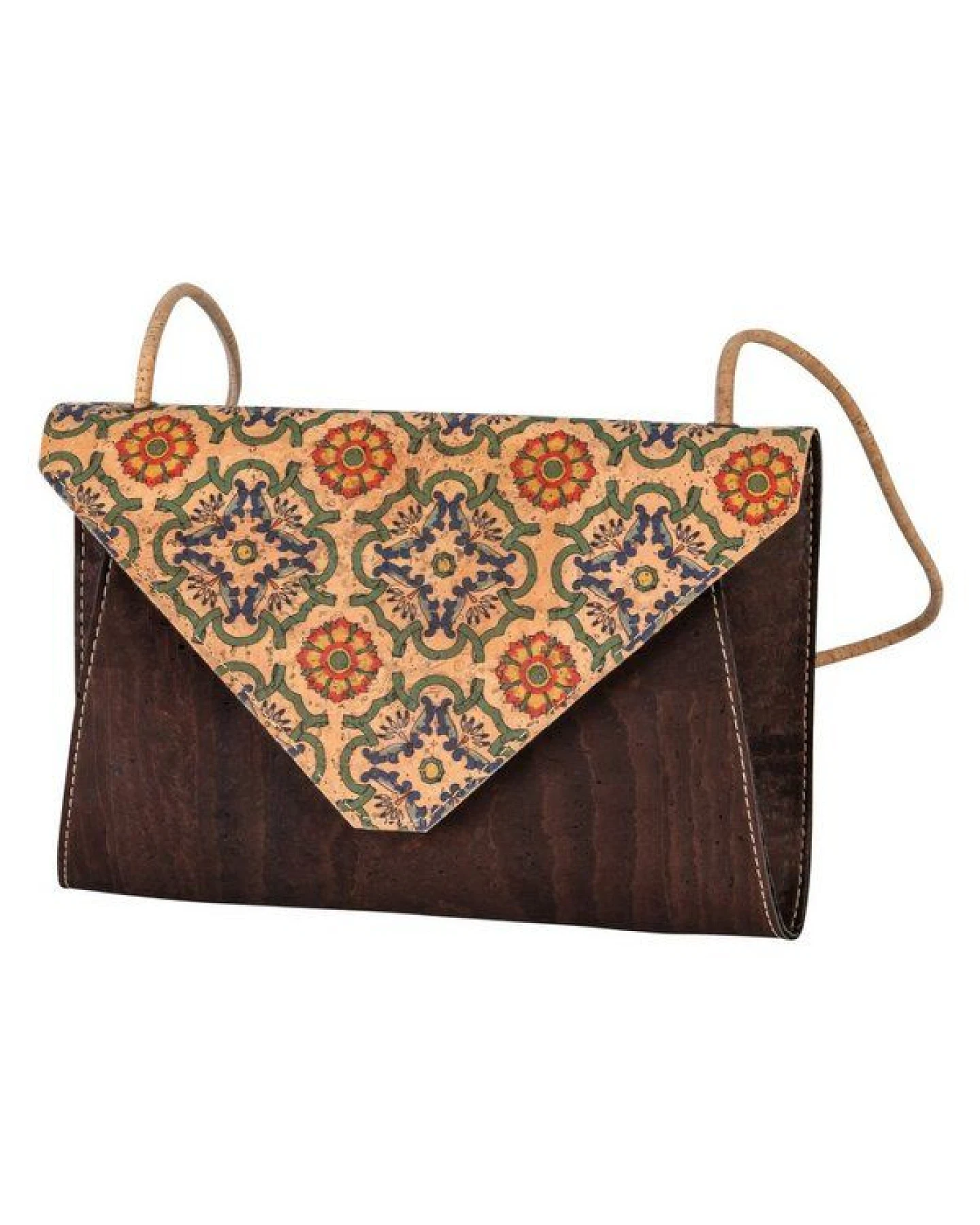 Kork-Deko Kleine braune Kork-Clutch – vegan, mit Magnetverschluss & Reißfachtasche – Ansicht 2