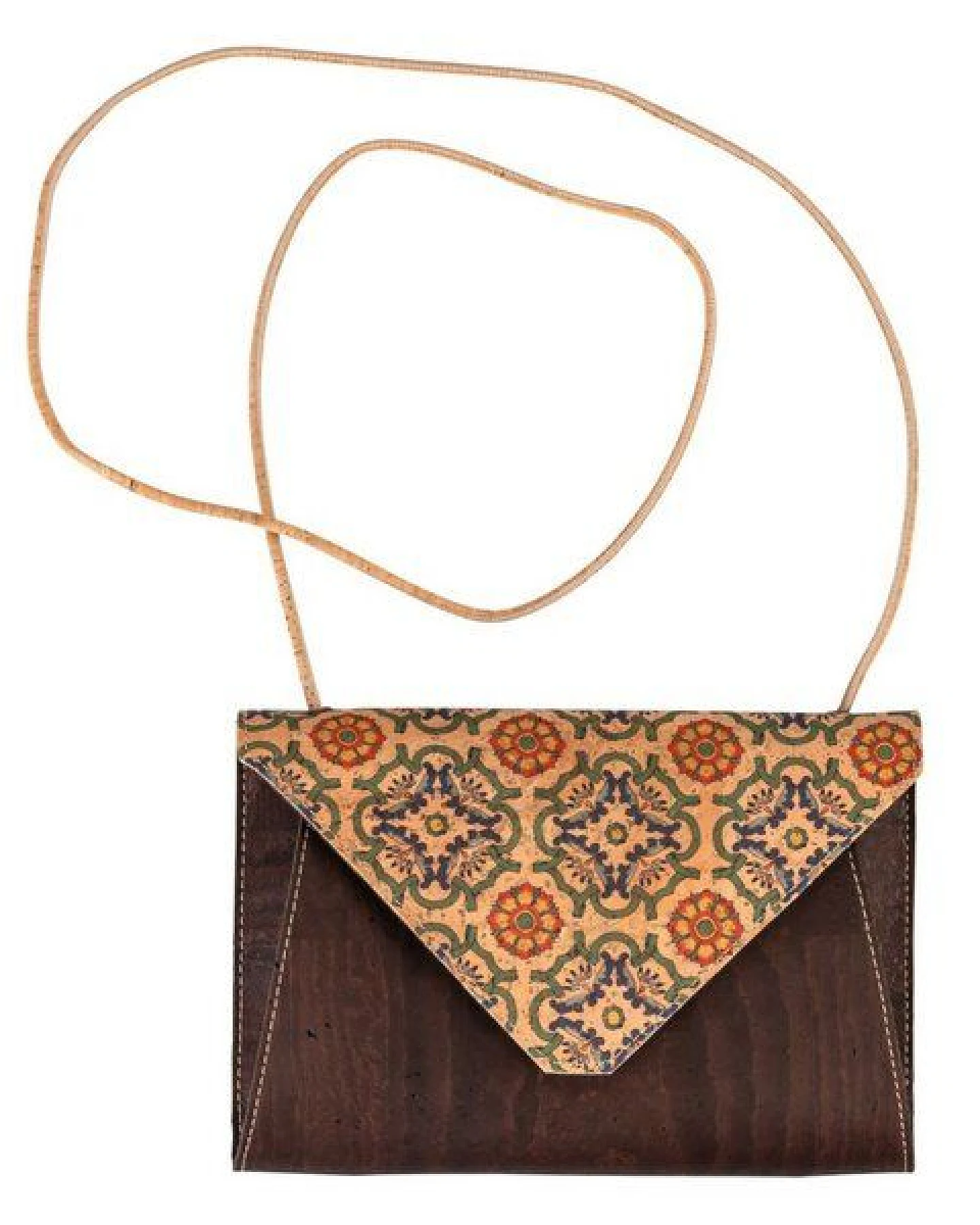 Kork-Deko Kleine braune Kork-Clutch – vegan, mit Magnetverschluss & Reißfachtasche – Ansicht 3
