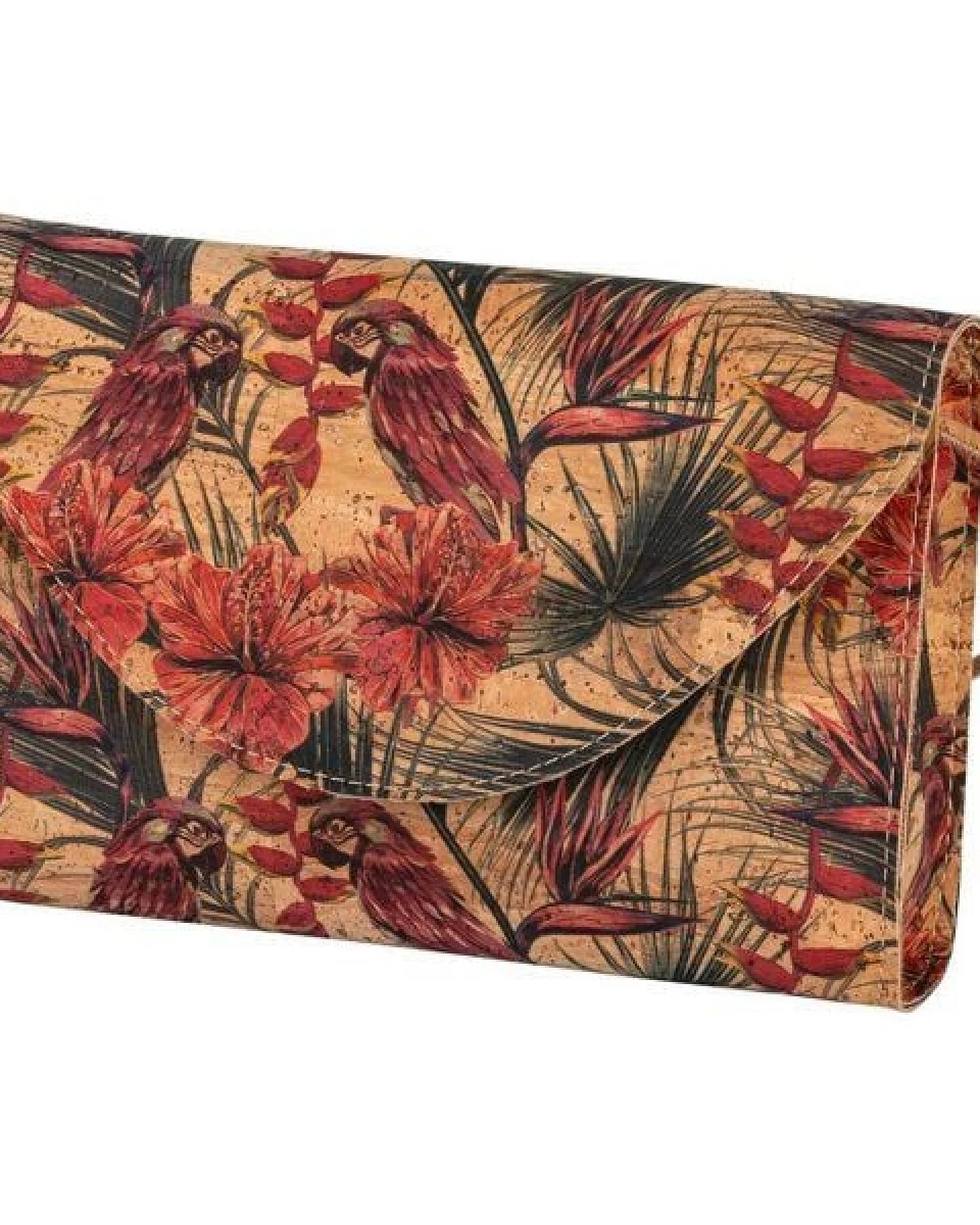 Kork-Deko Kleine Kork-Clutch „Jungle“ – vegan mit Magnetverschluss & Innentasche – Ansicht 2