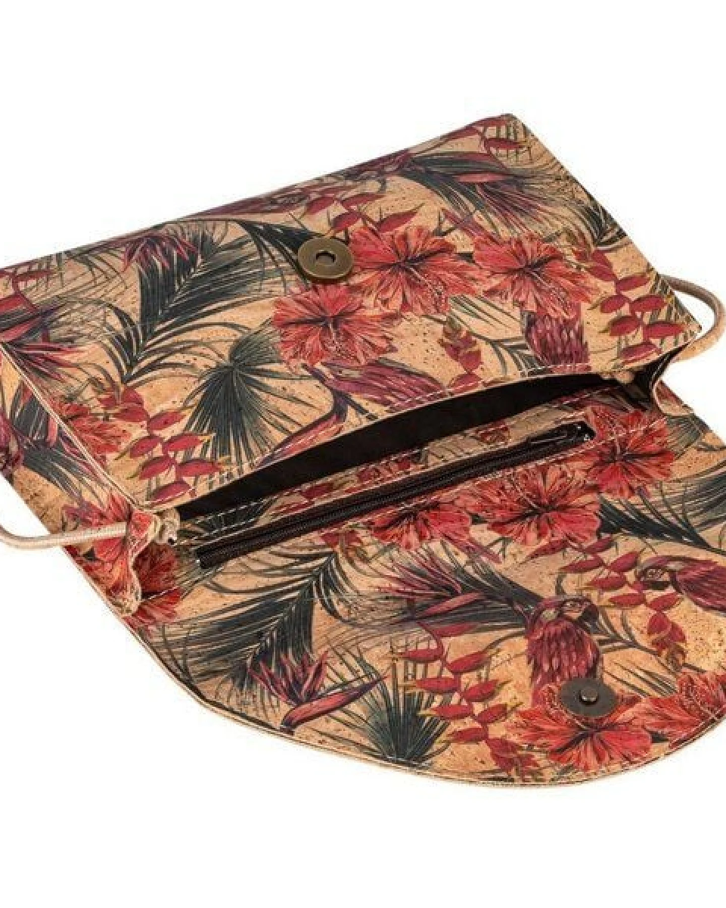 Kork-Deko Kleine Kork-Clutch „Jungle“ – vegan mit Magnetverschluss & Innentasche – Ansicht 3