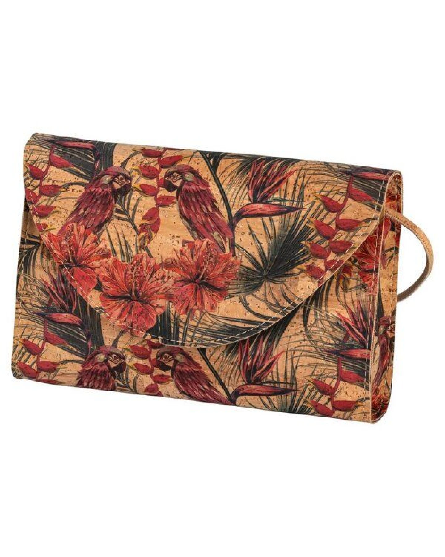 Kork-Deko Kleine Kork-Clutch „Jungle“ – vegan mit Magnetverschluss & Innentasche – Ansicht 2