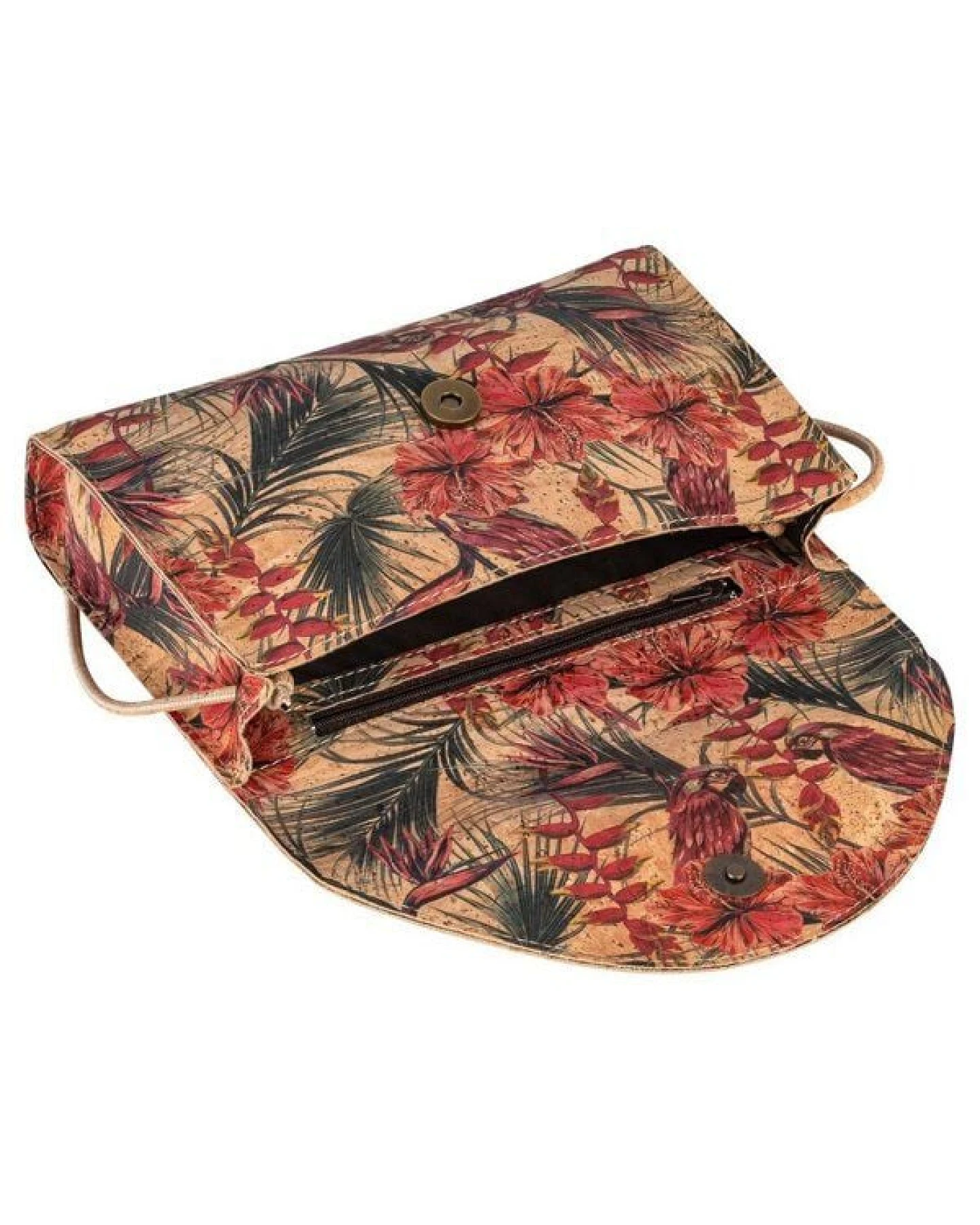 Kork-Deko Kleine Kork-Clutch „Jungle“ – vegan mit Magnetverschluss & Innentasche – Ansicht 3